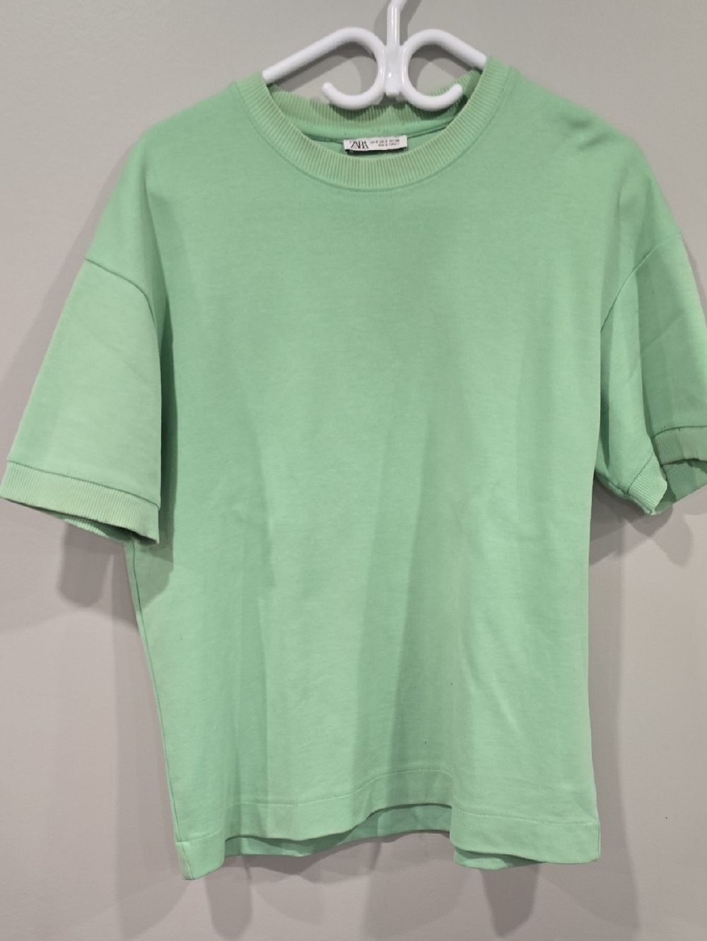 Zara Light Mint Crewneck Short Sleeve Tee